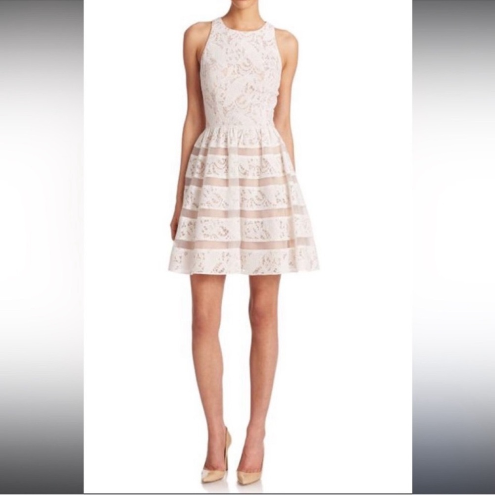 Aidan by Aidan Mattox Blush Lace Fit & Flare Party Dress Size 10
